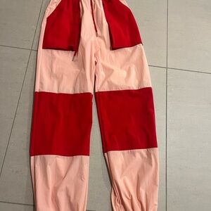 Women’s Red and Pink Colorblock Pants
